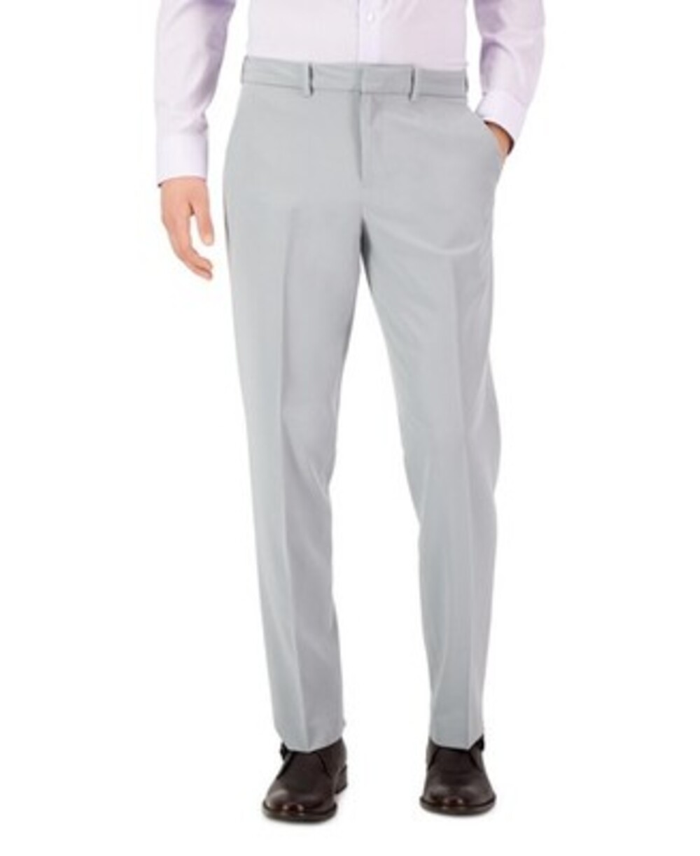 Perry Ellis Portfolio Modern-Fit Stretch Resolution Pants Men's 36x32 Light Gray